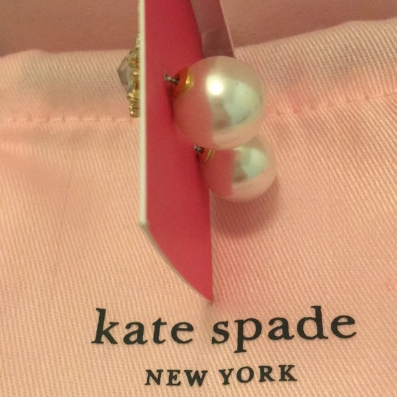 KATE SPADE Reversible Rhinestones Pearl Earrings - Picture 8 of 8